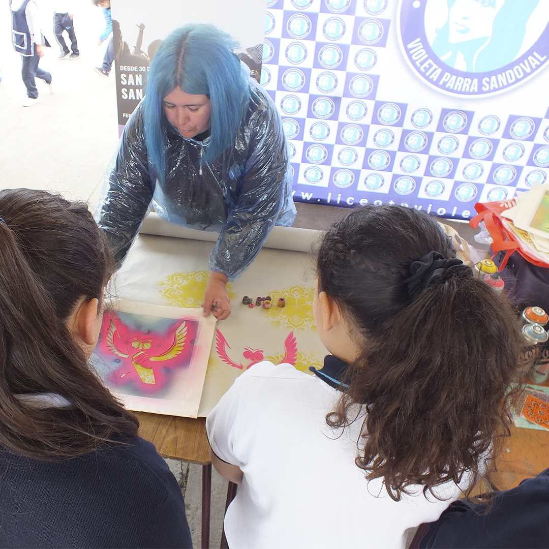 Taller de Stencil | Liceo Violeta Parra, San Carlos, Ñuble.